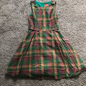 Plaid Pink and Green Dress